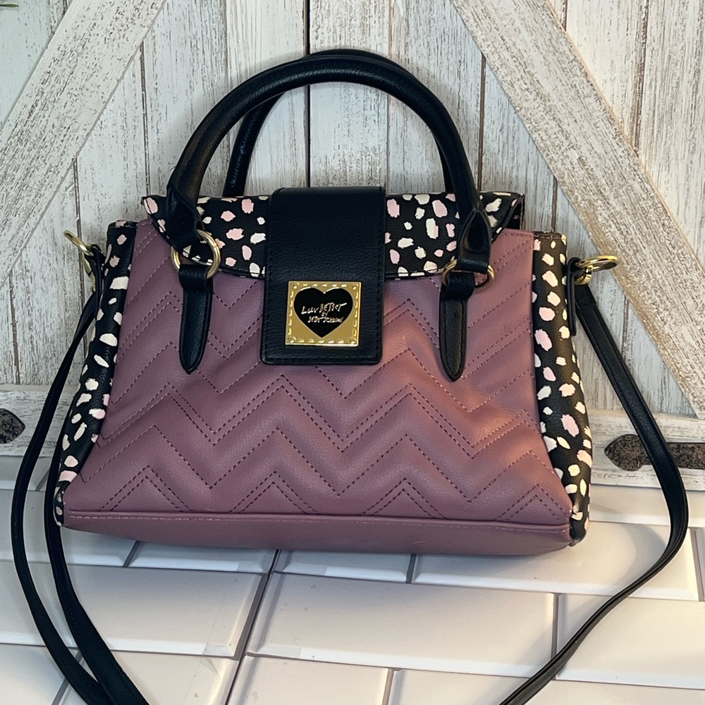 Luv Betsey by Betsey Johnson Purple and Black Satchel Bag